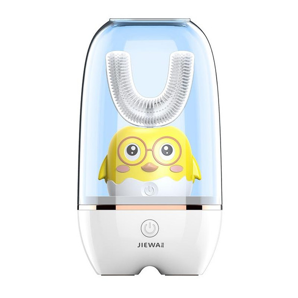 JIEWA Smart Sonic Charging Disinfection U-Shaped Toothbrush  Automatic Mouth-Type Children Electric Toothbrush  6-13 Years Old (Little Yellow Chicken)