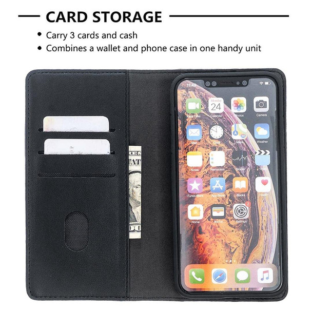 iPhone XS Max 2 in 1 Detachable Magnetic Horizontal Flip Genuine Leather Case with Holder & Card Slots & Wallet(Black)