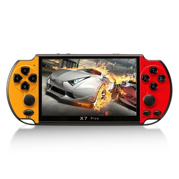 X7 Plus Retro Classic Games Handheld Game Console with 5.1 inch HD Screen & 8G Memory, Support MP4 / ebook(Yellow + Red)
