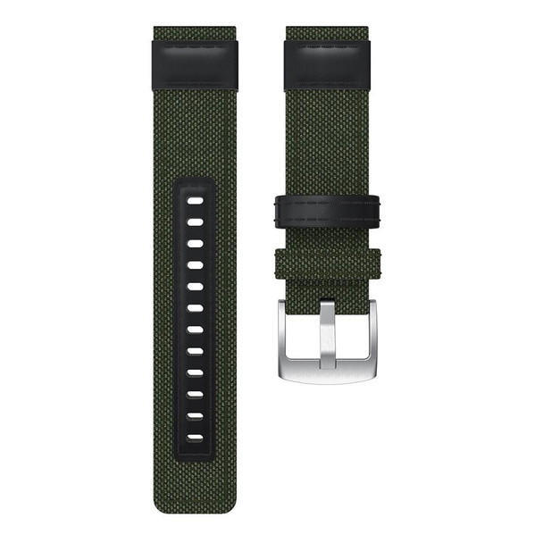 Canvas and Leatherette Watch Band for Samsung Gear S2/Galaxy Active 42mm, Wrist Strap Size:135+96mm(Army Green)