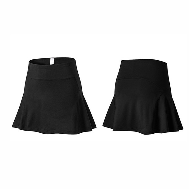 High Waist Yoga Fitness Fast Dry Skirt (Color:Black Size:XL)