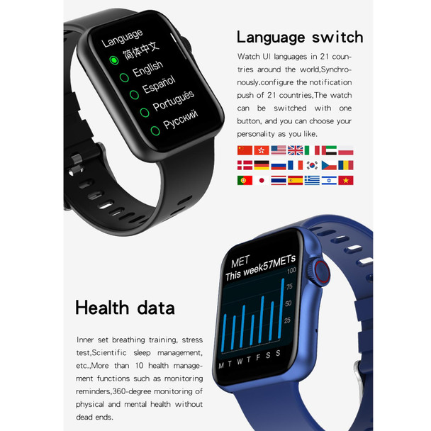 D06 1.6 inch IPS Color Screen IP67 Waterproof Smart Watch, Support Sport Monitoring / Sleep Monitoring / Heart Rate Monitoring(Blue)