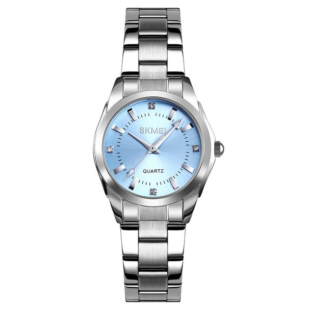 SKmei 1620 Delicate Rhinestone Creative Casual Waterproof Quartz Women Watch Steel Strap Watch(Blue)