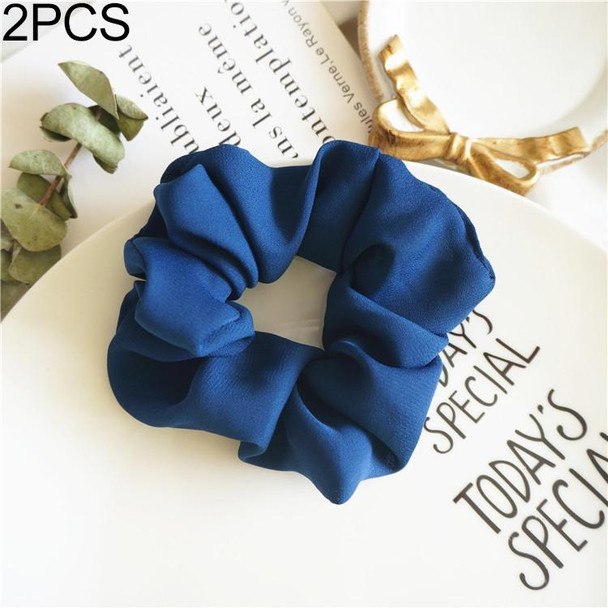 2 PCS Large Intestine Ring Hair Band Women Fabric Ponytail Seamless Stretch Hair Jewelry(Blue)