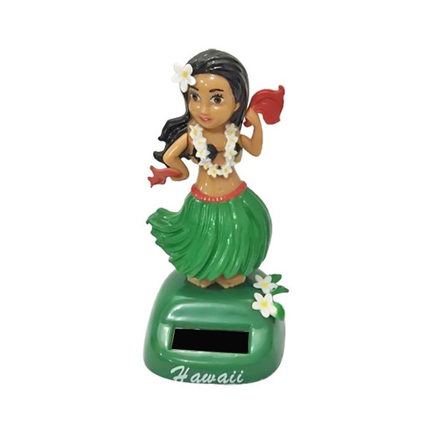 Solar Powered Dancing Hula Girl Swinging Bobble Toy Gift for Car Decoration(B)