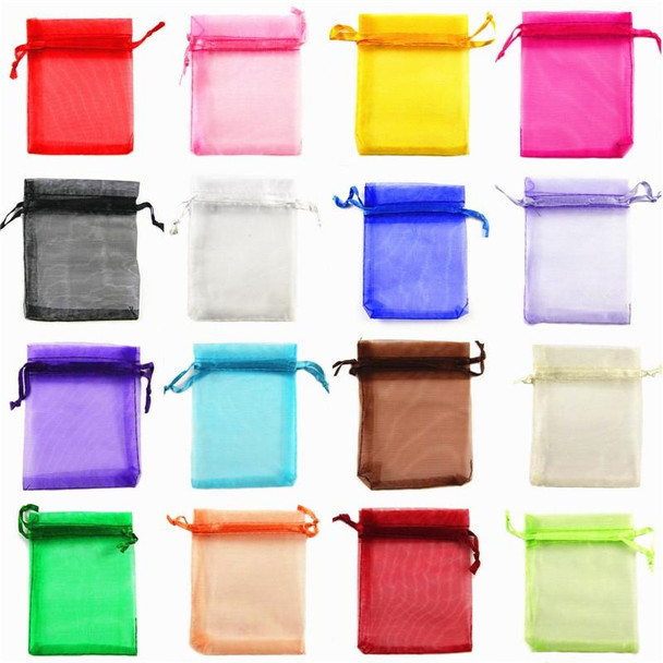 100 PCS Organza Gift Bags Jewelry Packaging Bag Wedding Party Decoration, Size: 7x9cm(D2 White)