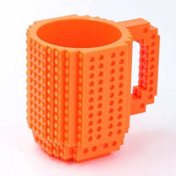 Building Blocks Design Creative Milk Mug Coffee Cup Build-on Brick Drinking Water Holder, Value:301-400ml(Orange)