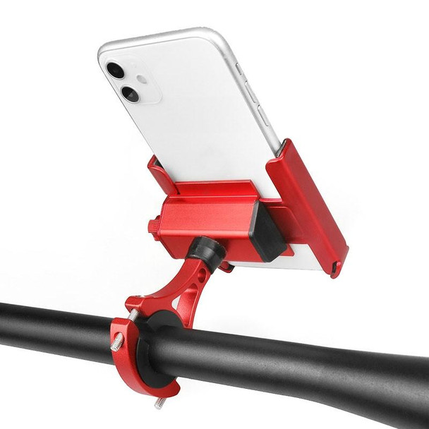 CYCLINGBOX Aluminum Alloy Mobile Phone Holder Bicycle Riding Takeaway Rotatable Metal Mobile Phone Bracket, Style:Handlebar Installation(Red)