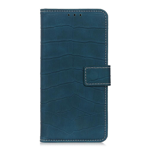 Alcatel 1B 2022 Crocodile Texture Horizontal Flip Leatherette Phone Case(Dark Green)