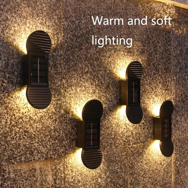 2 LED Solar Light Outdoor Garden Waterproof Wall Light(Warm Light)