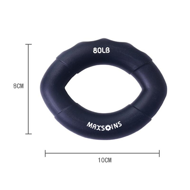 2 PCS MAXSOINS MXO-009898 Silicone Finger Exercise Grip Device Olive Shape Rehabilitation Finger Pinch Device, Specification: 80LB(Black)