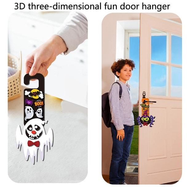 5 Sets Children Cartoon Halloween Decoration Door Hanging Stickers Holiday DIY Game Emoticons(Vampire)