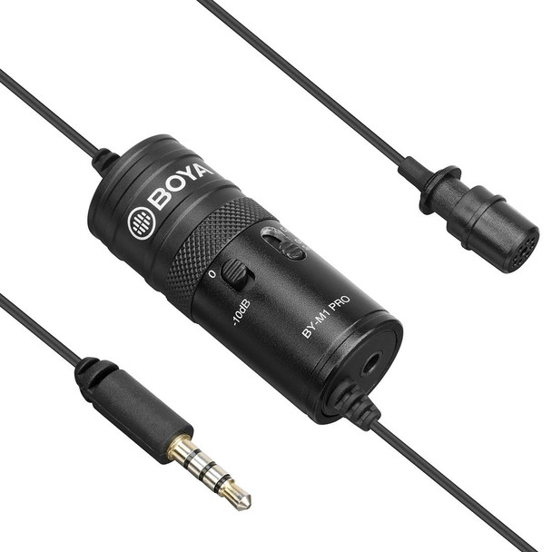 BOYA BY-M1 PRO Universal 3.5mm Plug Omni-directional Lavalier Microphone, Cable Length: 6m (Black)