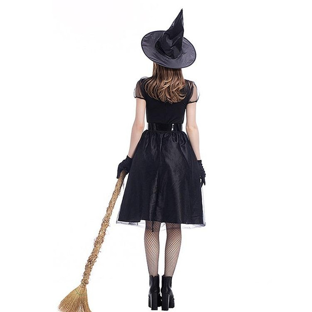 Cosplay Costume Black Gauze Witch Costume Temperament Night Ghost Game Costume (Color:Black Size:XXL)