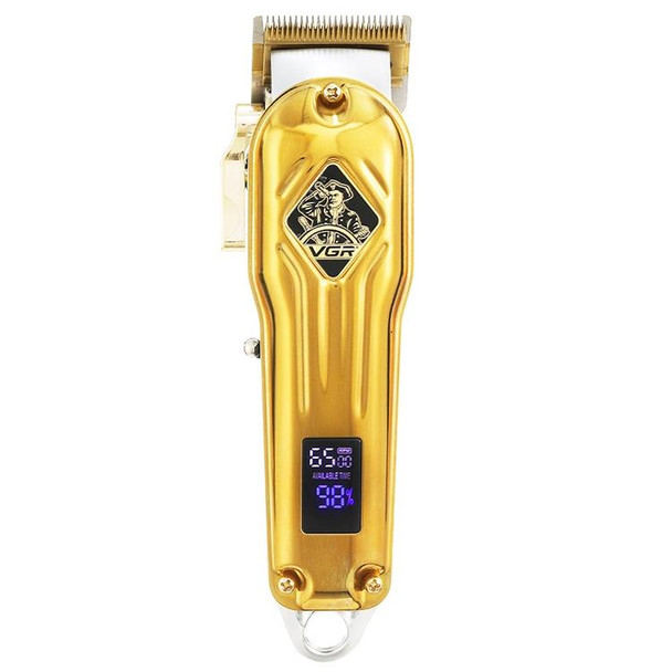 VGR V-267 10W USB Metal Hair Clipper with LED Digital Display & 5 Gears Adjustment (Gold)