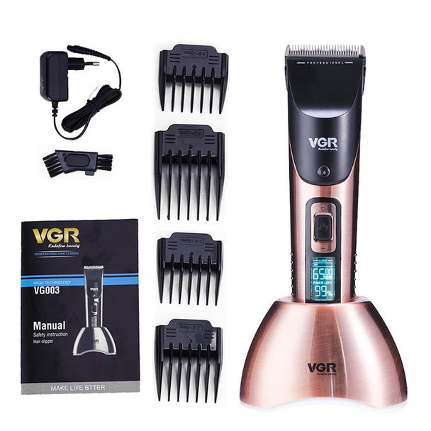 VGR V-003 10W Adjustable Multi-speed Barber Scissors with LED Display, Plug Type: EU Plug