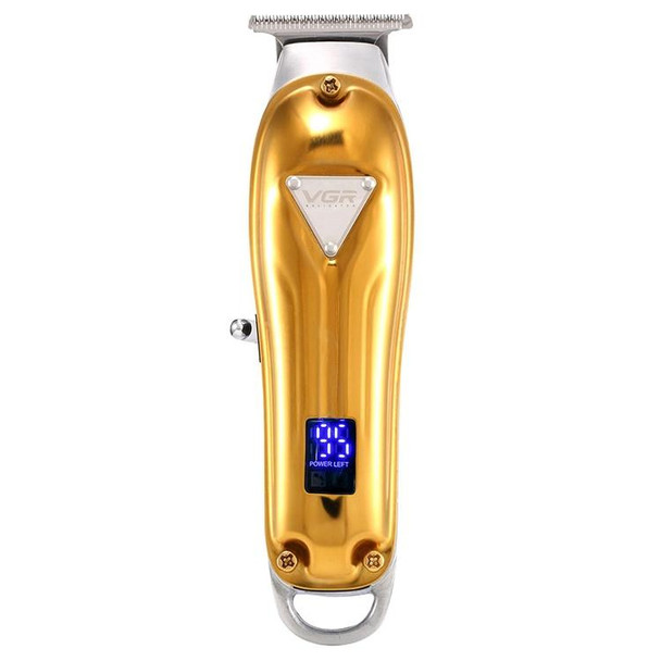 VGR V-063 8W USB Household Portable Metal Hair Clipper with LCD Display(Gold)