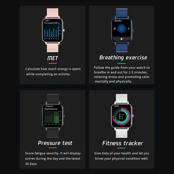 MX7 1.69 inch IPS Touch Screen IP68 Waterproof Smart Watch, Support Sleep Monitoring / Heart Rate Monitoring / Bluetooth Call / Body Temperature Monitoring(Silver)