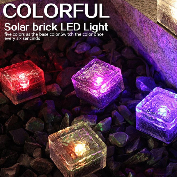 Solar Powered Square Tempered Glass Outdoor LED Buried Light Garden Decoration Lamp IP55 WaterproofSize: 10 x 10 x 5.2cm(Green Light)