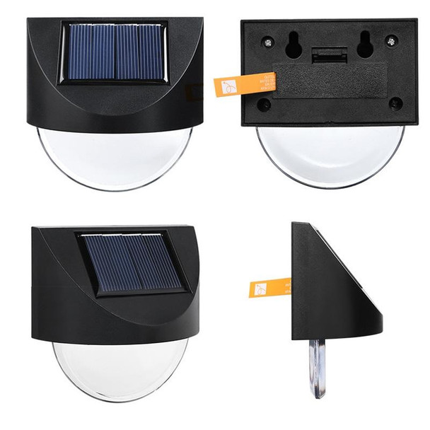 2 PCS Outdoor Solar Mirror Wall Light Garden Decoration(White Light)