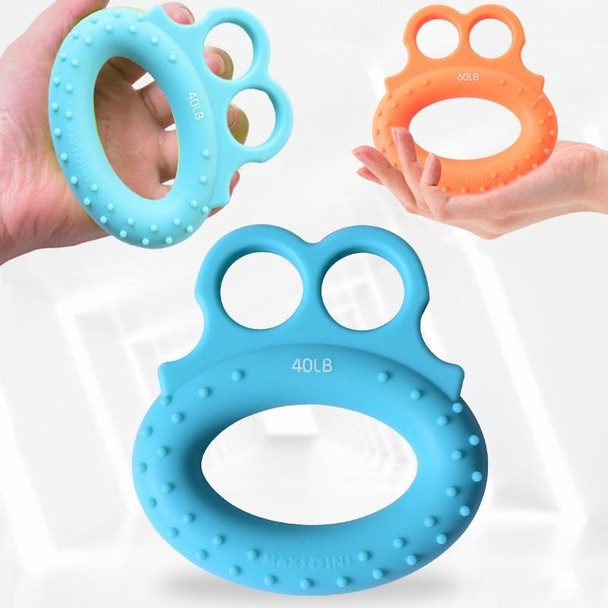 2 PCS Angry Frog Shape Finger Grip Device Finger Strength Exercise Grip Ring(40LB (Blue))