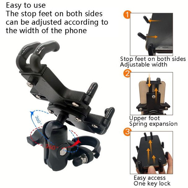 N-STAR NJN001 Motorcycle Bicycle Compatible Mobile Phone Bracket Aluminum Accessories Riding Equipment(With T Head)
