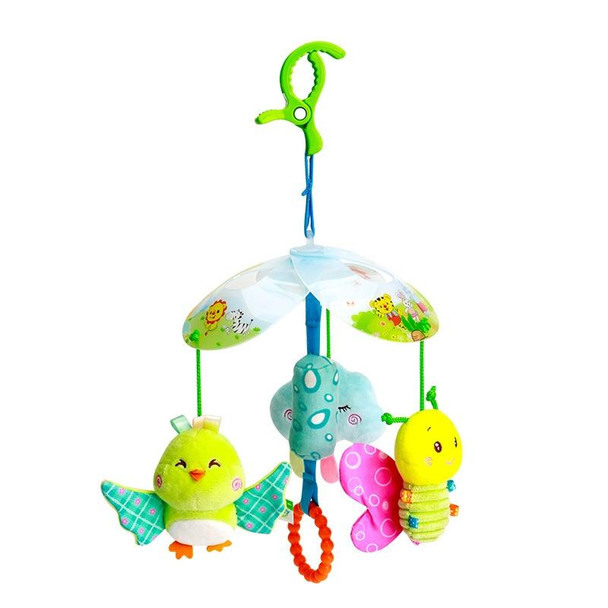 Baby Grasping Hearing Exercise Toy 0-1 Year Old Baby Early Education Bed Bell Lathe Hanging Toy(Three-leaf Sky)