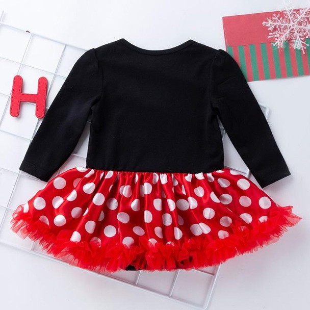 Christmas High Quality Cotton Circle Dot Long Sleeve Dress Four-piece Girl Suit (Color:Christmas Tree Size:80)