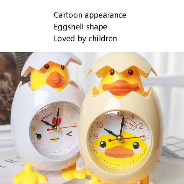 2 PCS RP001 Cartoon Chicken Eggshell Chicks Alarm Clock Student Gift Children Bedroom Ornaments(White)