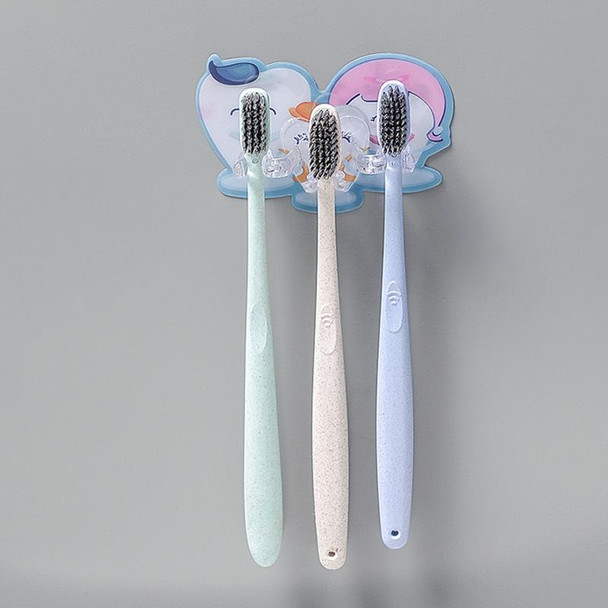 10 PCS Bathroom Washing Hook Toothbrush Holder(Lake Blue 3 Hooks)