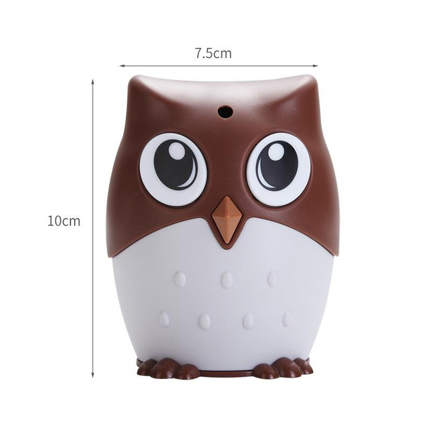 2 PCS Plastic Owl Press Type Automatic Toothpick Box(Brown)