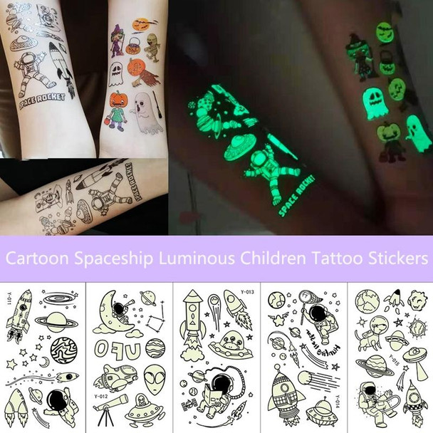 20 PCS Cartoon Spaceship Luminous Children Tattoo Stickers(Y-013)