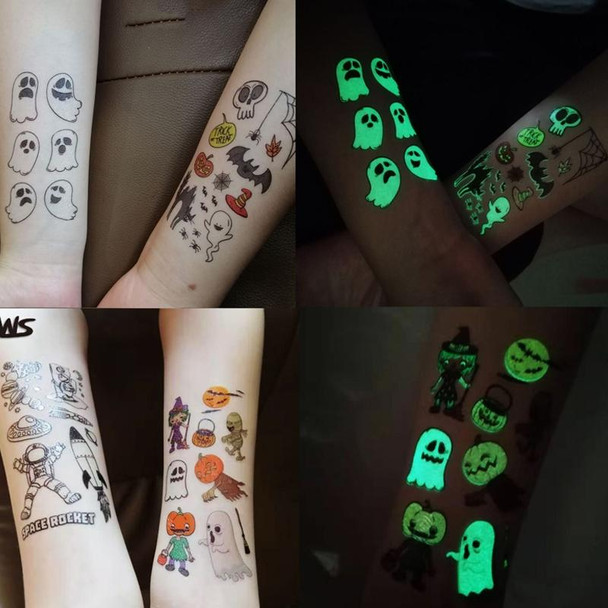 20 PCS Cartoon Spaceship Luminous Children Tattoo Stickers(Y-014)