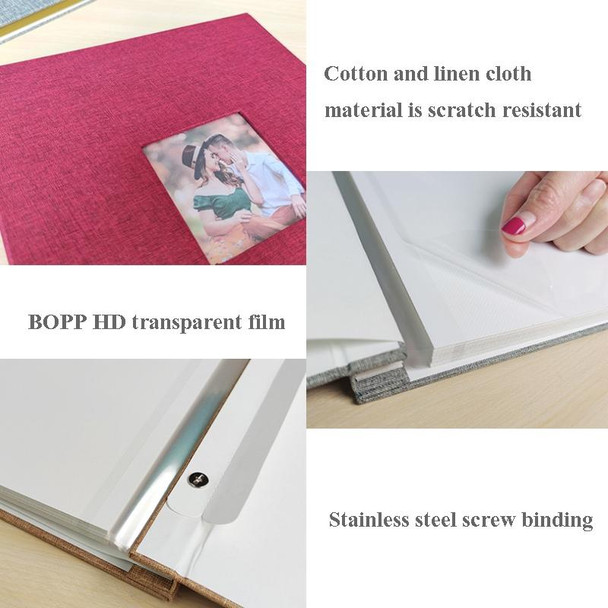 10 Inch 20 Pages/40P Cloth Photo Album Self-Adhesive DIY Laminated Photo Album(Gray)