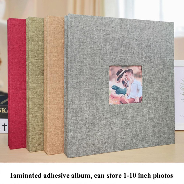 10 Inch 20 Pages/40P Cloth Photo Album Self-Adhesive DIY Laminated Photo Album(Gray)