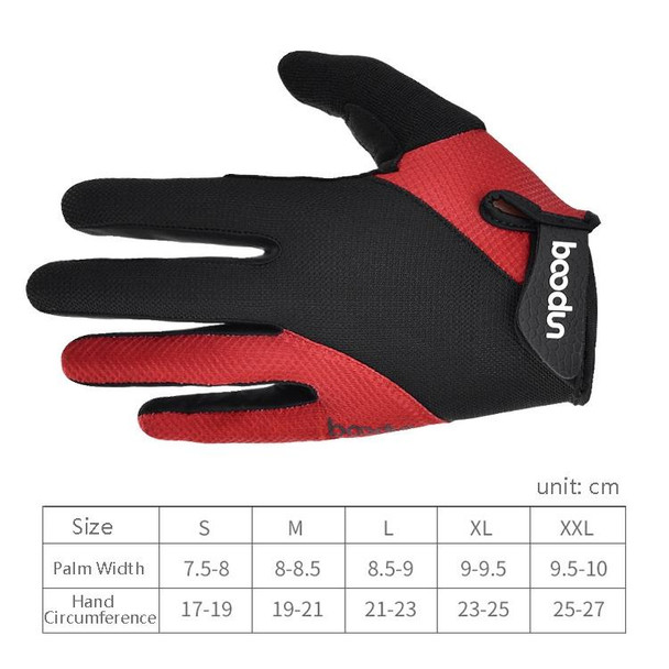 Boodun Riding Gloves Splicing Long Finger Bike Gloves Outdoor Sports Gloves, Size: L(Red)