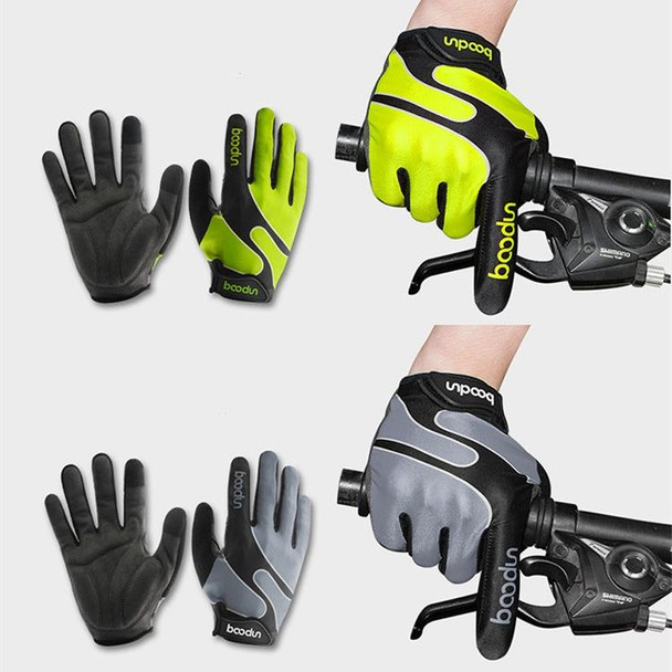 Boodun Bicycle Gloves Long Finger Cycling Glove Sports Outdoor Elastic Touch Screen Gloves, Size: XL(Green)