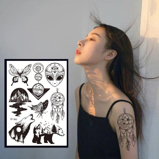 10 PCS Dark Fluorescent Color Changing Animal Luminous Flower Arm Waterproof Adult Tattoo Stickers(BY-004)