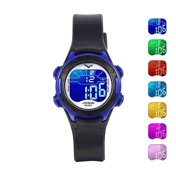 JNEW 9688-5 Children Multi-Function Colorful Backlight Waterproof Sports Electronic Watch(Black)