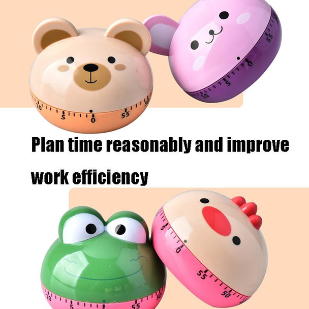 2 PCS Kitchen Mechanical Timer Cartoon 60 Minutes Timer Baking Cooking Reminder(Bunny)