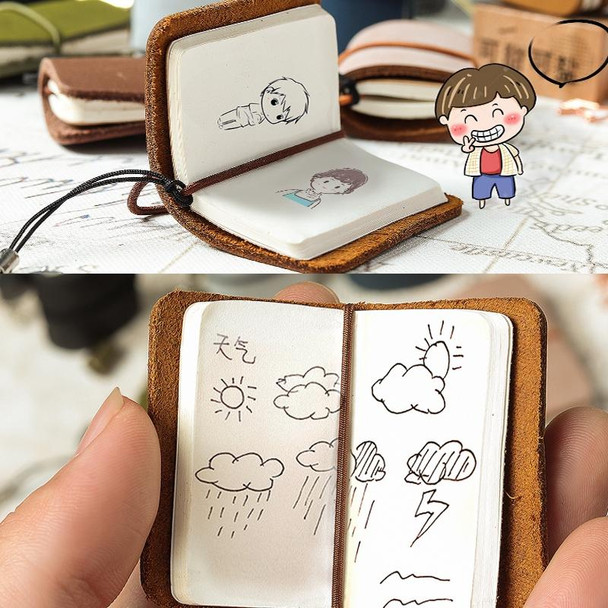 2 PCS Ultra-Small Mini TN Hand Account Book Handmade Note Book Leatherette Notebook Portable Travel Diary(Oil Wax Leatherette Camel)