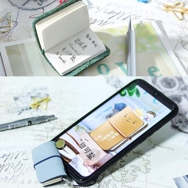 2 PCS Ultra-Small Mini TN Hand Account Book Handmade Note Book Leatherette Notebook Portable Travel Diary(Fog Wax Sky Blue)