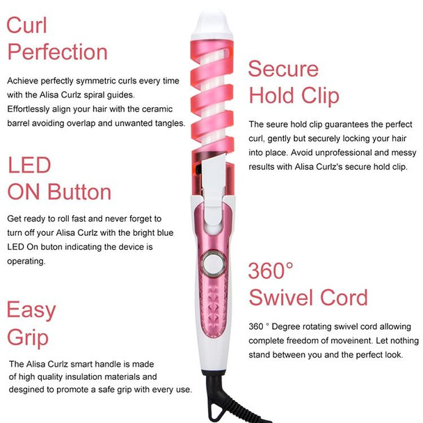 Professional Salon Hair Curler Magic Spiral Curling Iron Ceramic Electric Hair Curling Wand(Purple)