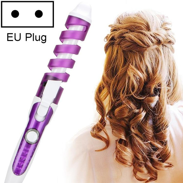 Professional Salon Hair Curler Magic Spiral Curling Iron Ceramic Electric Hair Curling Wand(Purple)