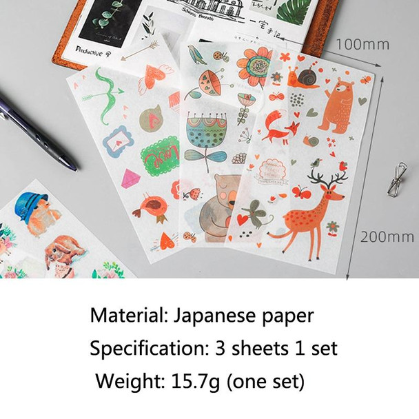 10 Sets DFGFGTZ Japanese Paper Hand Account Cartoon Material Sticker(Birds Flower)