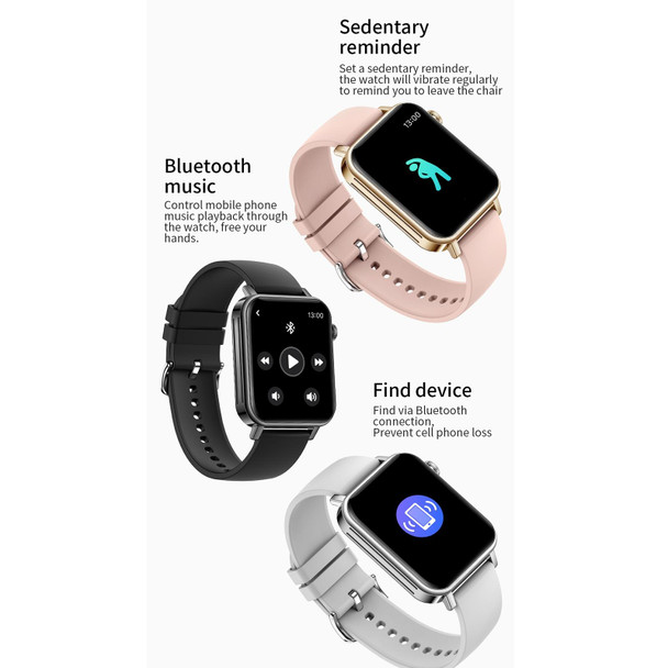 L17 1.69 inch TFT Touch Screen IP67 Waterproof Smart Watch, Support Sleep Monitoring / Heart Rate Monitoring / Bluetooth Call / Female Menstrual Cycle Reminder(Rose Gold)