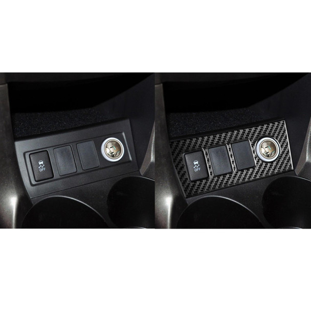 Carbon Fiber Car Cigarette Lighter Panel Decorative Sticker for Toyota Old RAV4 2006-2013,Left and Right Drive Universal