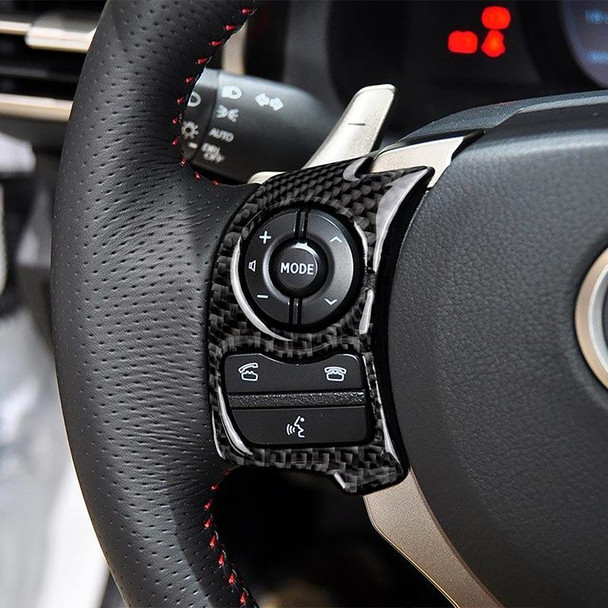 Car Carbon Fiber Steering Wheel Button Decorative Sticker for Lexus IS250 NX200 200t 300h 13-, Left Drive C Style