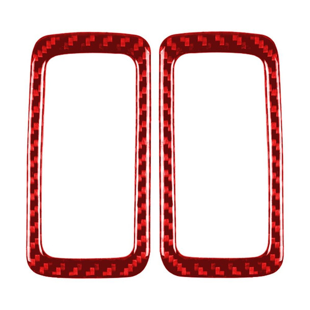 Car Carbon Fiber Rear Dome Light Panel Decorative Sticker for Porsche Macan 2014-2021, Left and Right Drive Universal (Red)