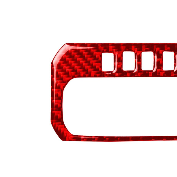 Car Carbon Fiber Gear Button Frame Decorative Sticker for Honda Tenth Generation Civic 2016-2019, Left Drive (Red)